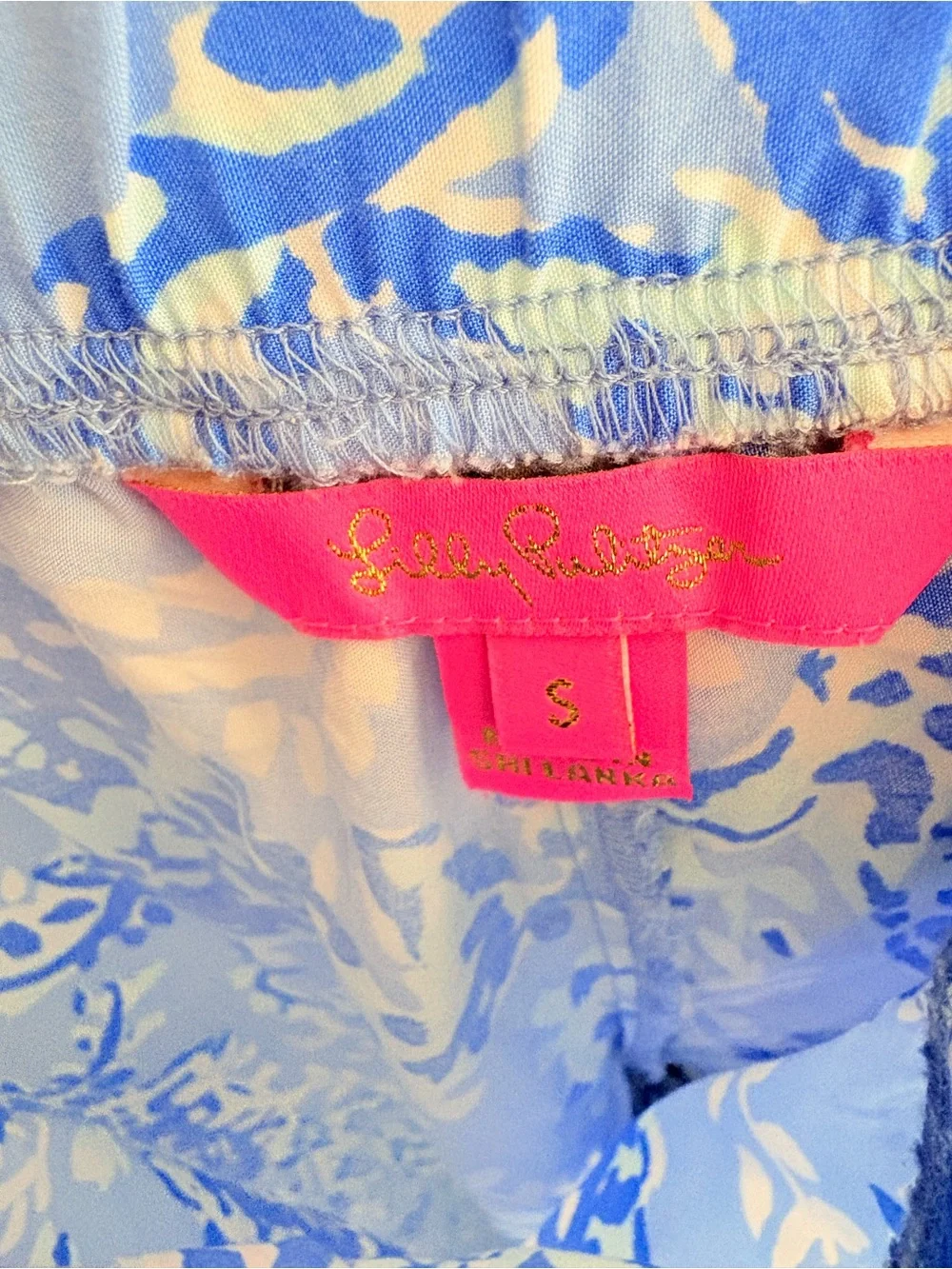 Lilly Pulitzer Sky Blue Printed Wide-Leg Pants